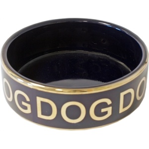 Voerbak blauw/goud dog