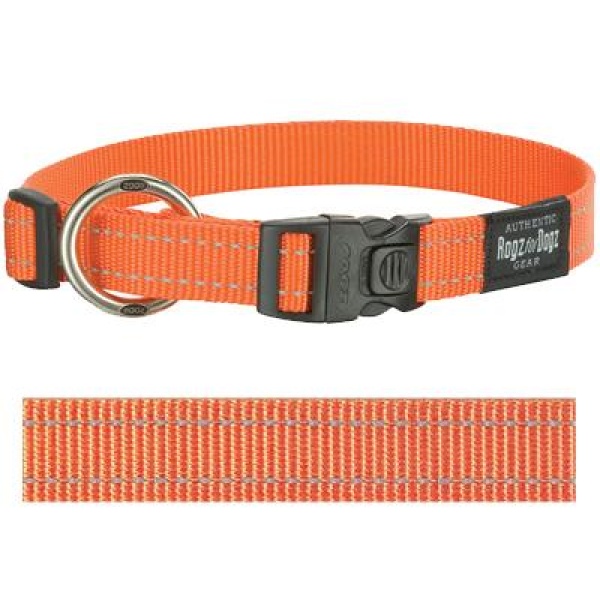 Rogz for dogs fanbelt halsband oranje