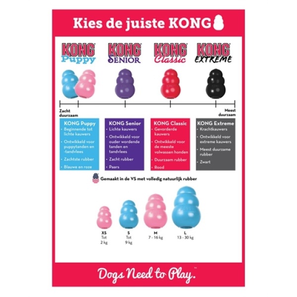 Kong puppy roze of blauw assorti