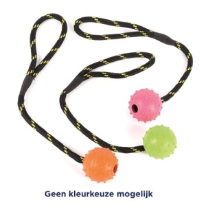 Happy pet tough toys rubber bal aan werptouw