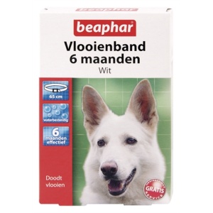 Beaphar vlooienband hond wit 6 mnd