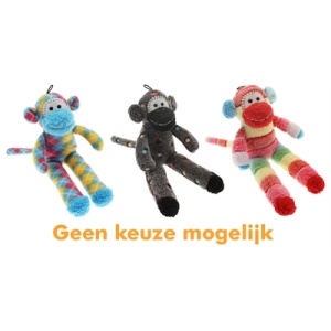 Multipet pluche sock monkey assorti