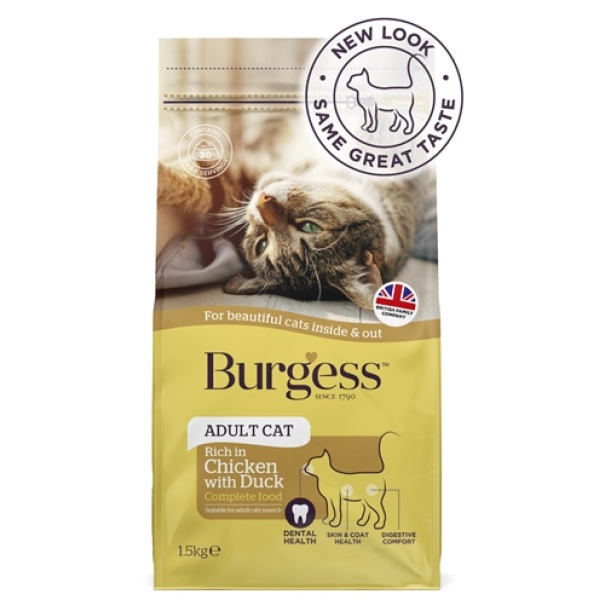 Burgess cat adult rijk aan kip en eend