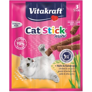 Vitakraft cat-stick mini kip / kattengras