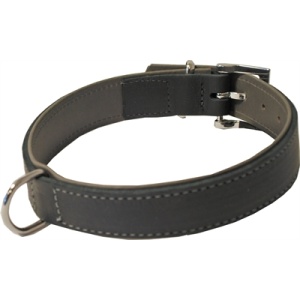 Hondenhalsband soft gevoerd zwart / grijs