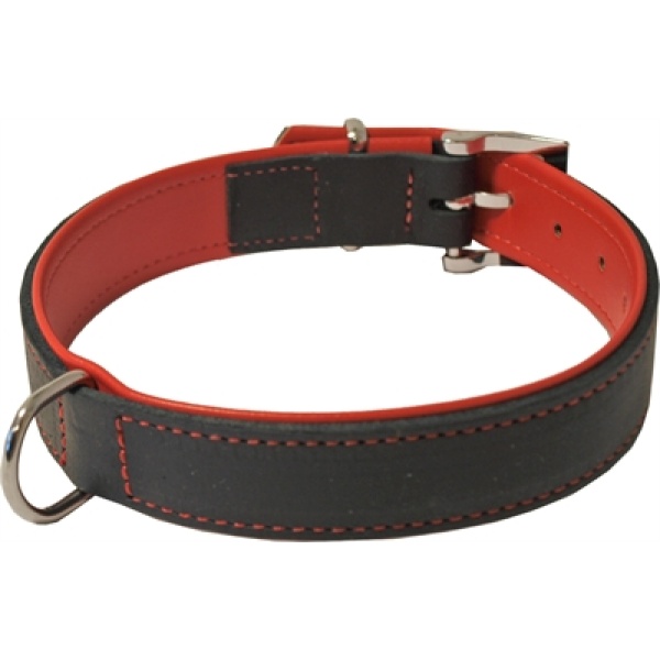 Hondenhalsband soft gevoerd zwart / rood