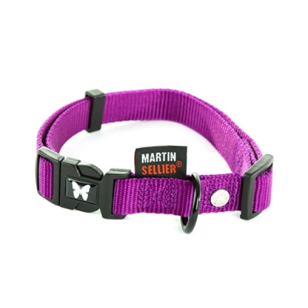 Martin sellier halsband nylon paars verstelbaar