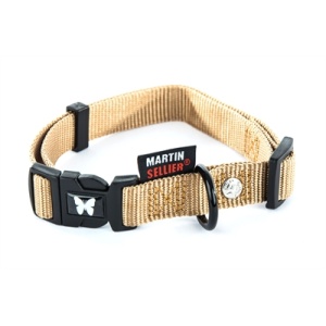 Martin sellier halsband nylon beige verstelbaar