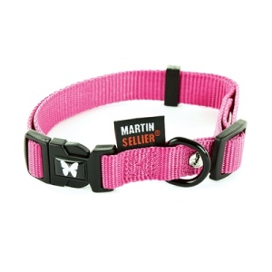 Martin sellier halsband nylon roze verstelbaar