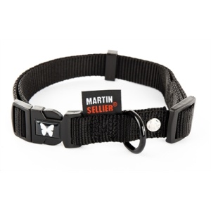 Martin sellier halsband nylon zwart verstelbaar