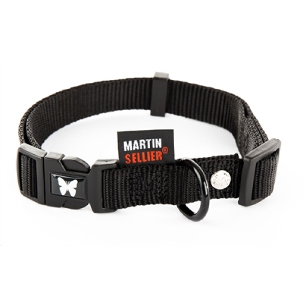 Martin sellier halsband nylon zwart verstelbaar