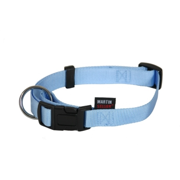 Martin sellier halsband basic nylon blauw