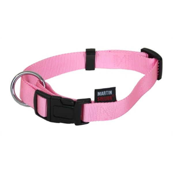 Martin sellier halsband basic nylon roze