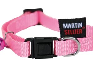 Kattenhalsband nylon uni roze