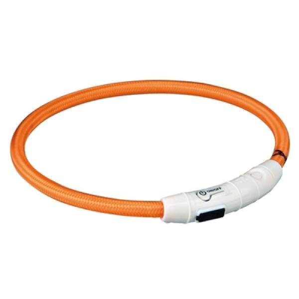 Trixie halsband flash light lichtgevend usb oplaadbaar oranje