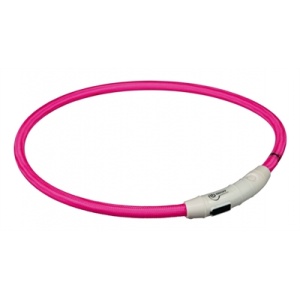 Trixie halsband flash light lichtgevend usb oplaadbaar roze