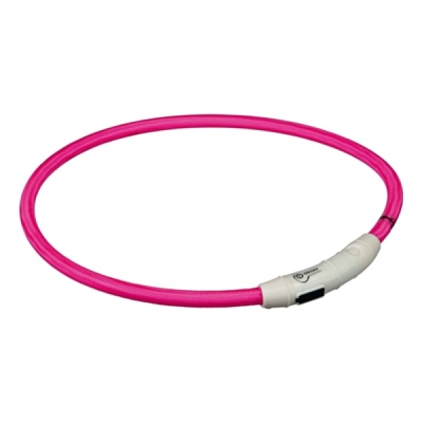 Trixie halsband flash light lichtgevend usb oplaadbaar roze