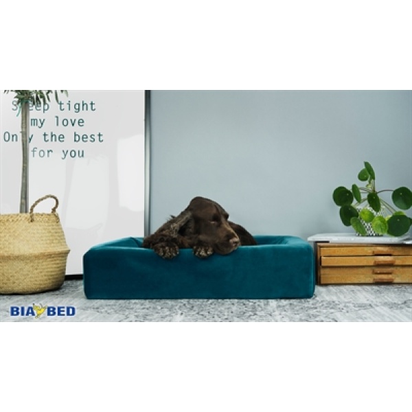 Bia bed royal fluweel overtrek hondenmand petrol