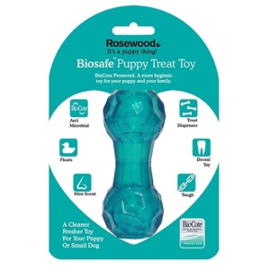 Biosafe puppy snack dumbell blauw