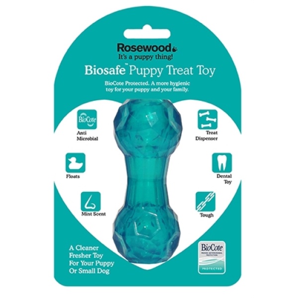 Biosafe puppy snack dumbell blauw