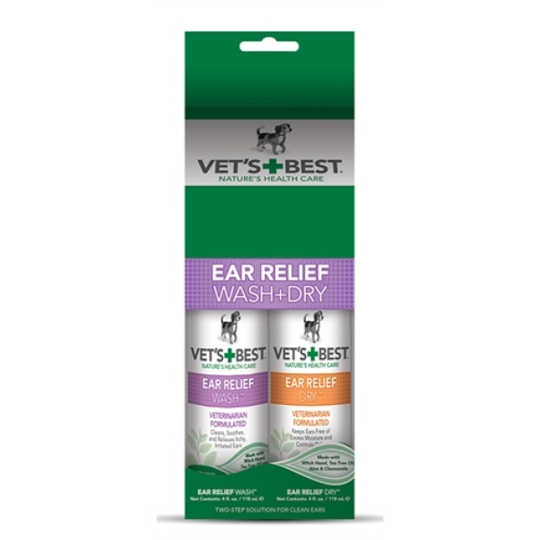 Vets best ear wash & dry combo pack