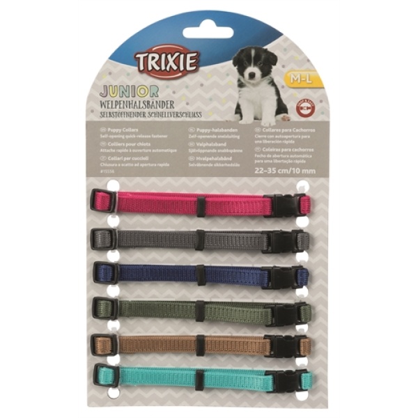 Trixie puppy halsbandset bruin / beige / grijs / roze / blauw / oranje