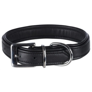 Trixie halsband hond active comfort leer zwart