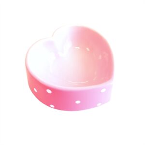 Happy pet voerbak polka dot hart roze