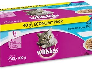 Whiskas multipack pouch adult vis selectie in gelei