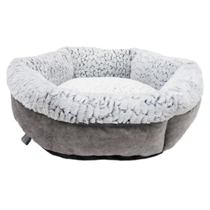 Rosewood hondenmand luxury plush rond grijs