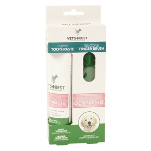 Vets best puppy tandpasta met vingerborstel kit