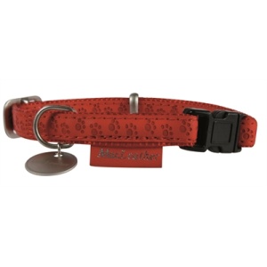 Macleather halsband rood