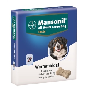 Mansonil grote hond all worm tasty tabletten