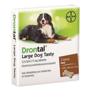 Bayer drontal ontworming hond l tasty