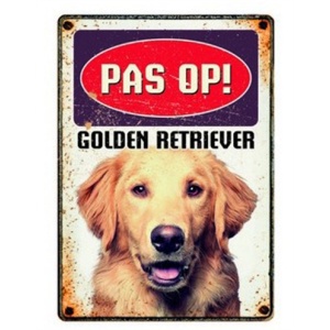 Plenty gifts waakbord blik golden retriever