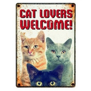 Plenty gifts waakbord blik cat lovers welcome