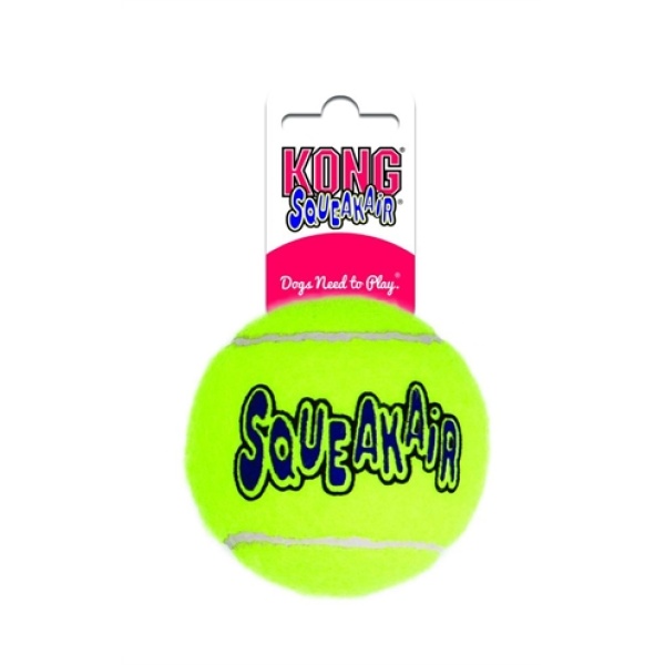 Kong squeakair tennisbal geel met piep