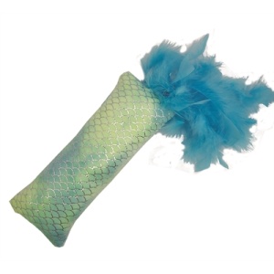 Happy pet mermaid kicker met veren blauw