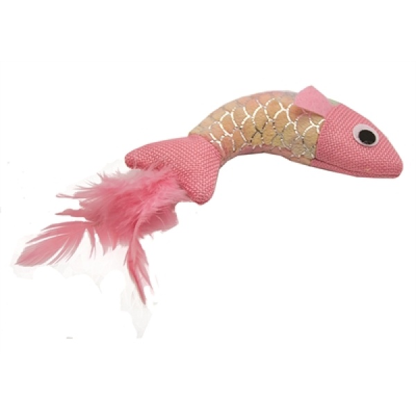 Happy pet mermaid vis met veren roze