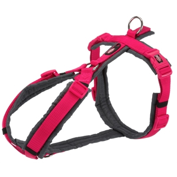 Trixie hondentuig premium trekking fuchsia / grijs