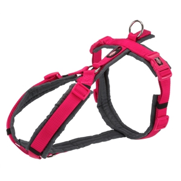 Trixie hondentuig premium trekking fuchsia / grijs