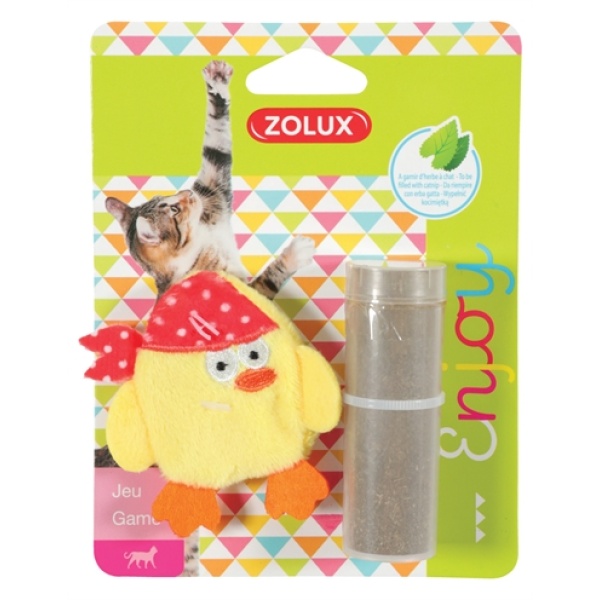 Zolux piraat eend met catnip geel