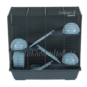 Zolux knaagdierkooi indoor2 triplex hamster grijs / blauw