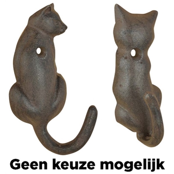 Haak kattenstaart gietijzer assorti