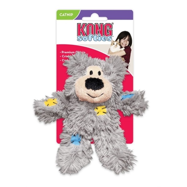 Kong cat softies patchwork bear assorti