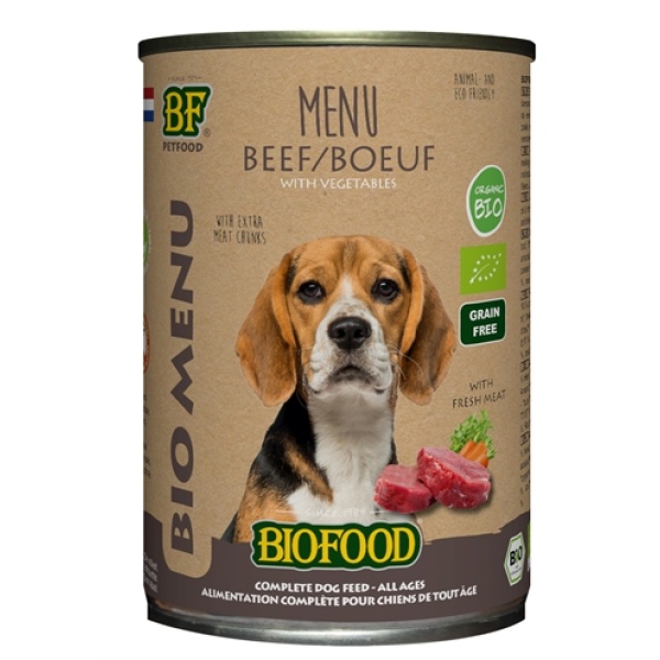 Biofood organic hond rund menu blik