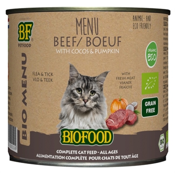 Biofood organic kat rund menu blik