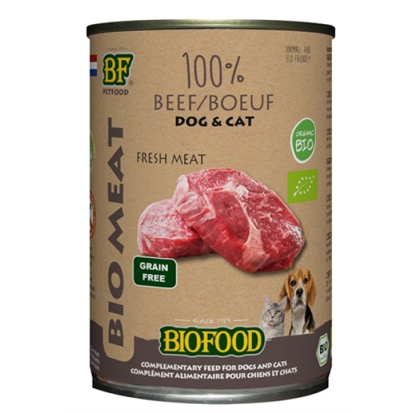 Biofood organic hond 100% rund blik