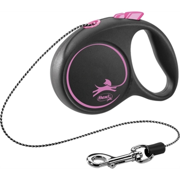 Flexi rollijn black design cord roze