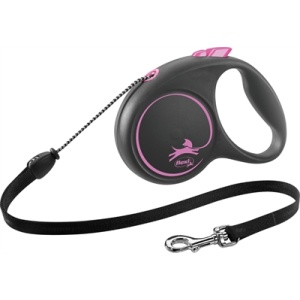 Flexi rollijn black design cord roze